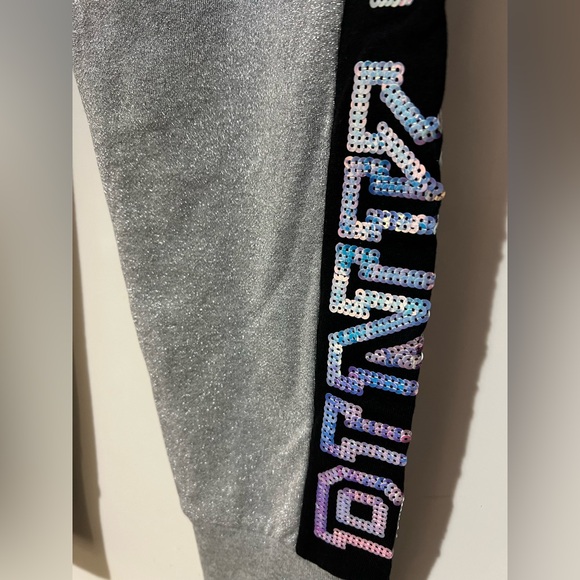 NWT Rare PINK Victoria's Secret Silver Mermaid Bling Sequin Jogger Pants - Picture 3 of 13